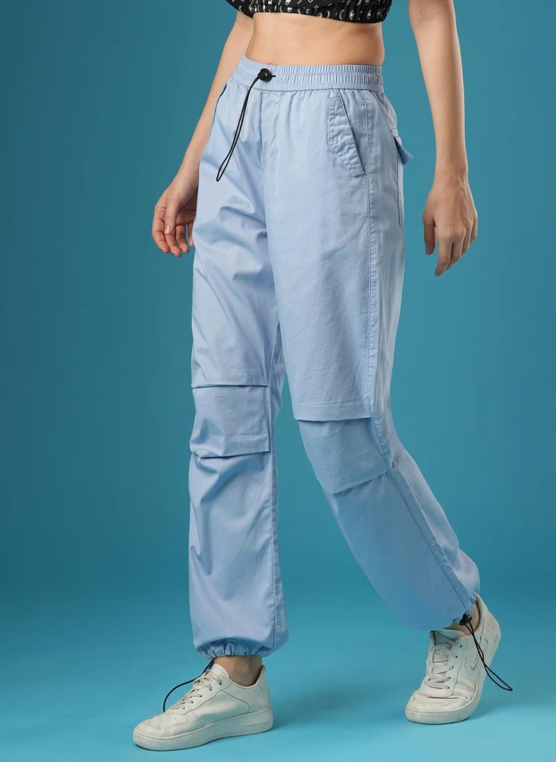 globus Globus Women Mid-Rise Relaxed Fit Pure Cotton Cargo Trousers